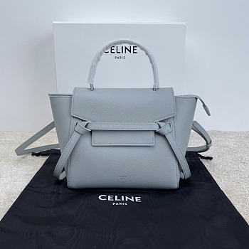 Celine Nano Belt Bag Grained Calfskin Light Grey 20x20x10cm