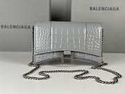 Balenciaga Wallet Chain Hourglass Grey Crocodile 19x12x5cm - 1