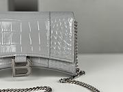 Balenciaga Wallet Chain Hourglass Grey Crocodile 19x12x5cm - 4