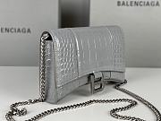 Balenciaga Wallet Chain Hourglass Grey Crocodile 19x12x5cm - 3