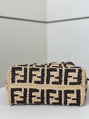 Fendi Small Roll Brown FF Raffia Crochet 23x19.5x15cm - 3