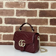 Gucci GG Marmont Mini Top Handle Bag Red Wine 17x13x6cm - 4