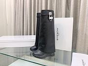 Givenchy Shark Lock Biker Long Ankle Boot Grain Leather Black - 5