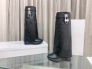 Givenchy Shark Lock Biker Long Ankle Boot Grain Leather Black - 2