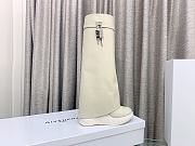 Givenchy Shark Lock Biker Long Ankle Boot Grain Leather White - 2