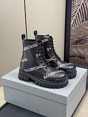 Balenciaga Leather Lace Up Combat Boots - 1