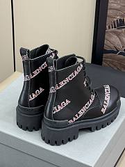 Balenciaga Leather Lace Up Combat Boots - 3