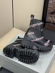 Balenciaga Leather Lace Up Combat Boots - 2