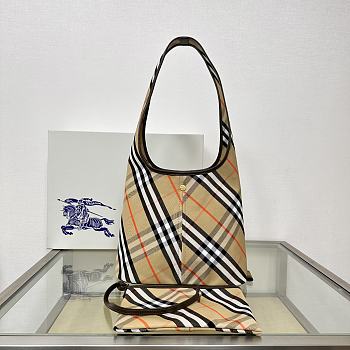 Burberry Small Check Shoulder Bag White 26.5 x 13.5 x 46.5cm