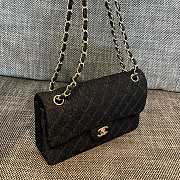 Chanel Flap Bag Black Denim Gold 25cm - 4