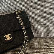 Chanel Flap Bag Black Denim Gold 25cm - 3