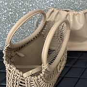 Valentino Allknots Woven Leather Shopper Beige 38x34x7cm - 6