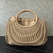 Valentino Allknots Woven Leather Shopper Beige 38x34x7cm - 5