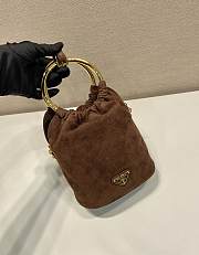 Prada Brown Suede Mini 19x15x8cm - 3