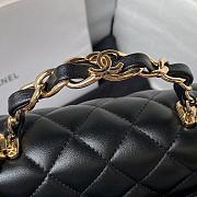 Chanel Top Handle Bag Black Lambskin Gold 20x12x6cm - 5