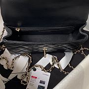 Chanel Top Handle Bag Black Lambskin Gold 20x12x6cm - 3