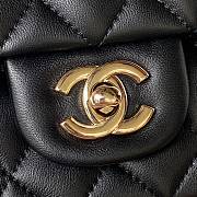 Chanel Top Handle Bag Black Lambskin Gold 20x12x6cm - 2