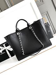 Chanel Shopping Tote Bag Black Leather 38cm - 3