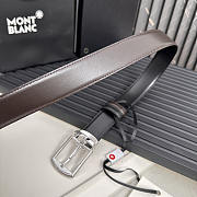 Mont Blanc Black Belt Square Buckle 3.5cm - 4