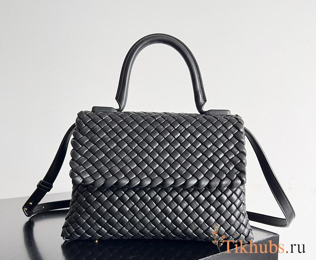 Bottega Veneta Patti Top Handle Bag Black 26x19x11cm - 1