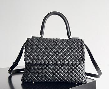 Bottega Veneta Patti Top Handle Bag Black 26x19x11cm