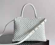 Bottega Veneta Patti Top Handle Bag White 26x19x11cm - 4