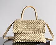 Bottega Veneta Patti Top Handle Bag Beige 26x19x11cm - 1