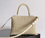 Bottega Veneta Patti Top Handle Bag Beige 26x19x11cm - 4