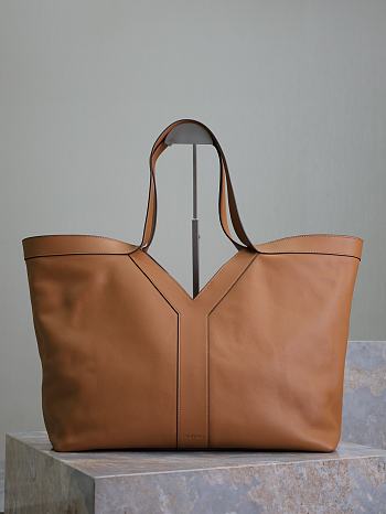 YSL Tote Bag Brown Leather 50×33×16cm