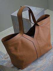 YSL Tote Bag Brown Leather 50×33×16cm - 5