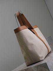 YSL Tote Bag Beige Canvas Leather 50×33×16cm - 3