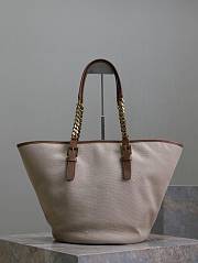 YSL Tote Bag Cabas Beige 47×30×25cm - 5