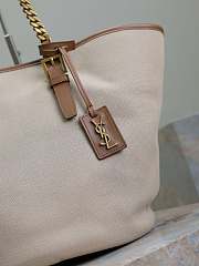 YSL Tote Bag Cabas Beige 47×30×25cm - 4