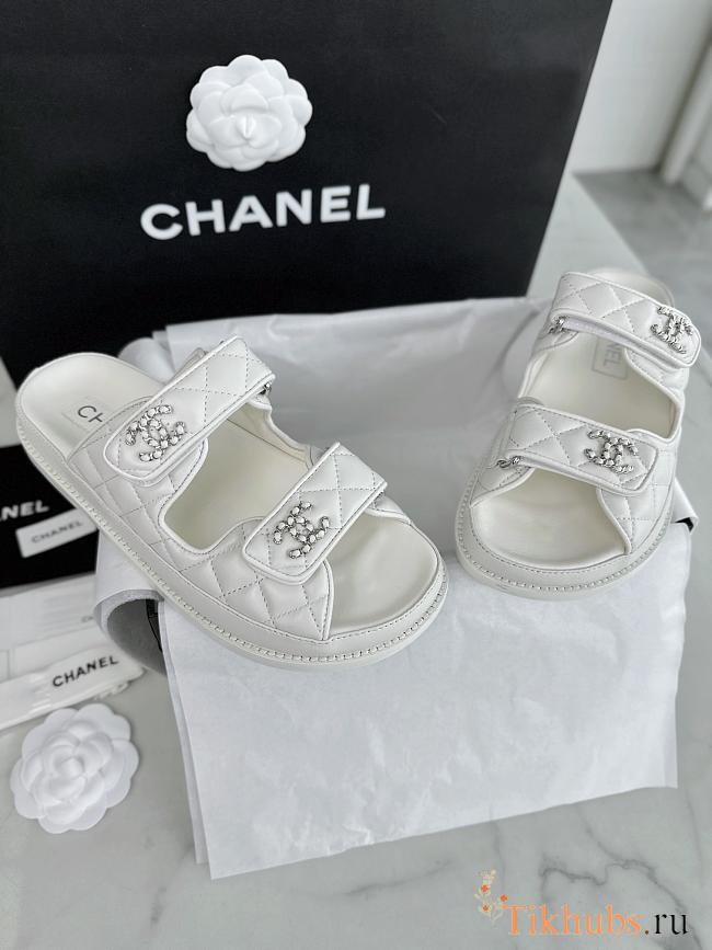 Chanel White Slides 09 - 1