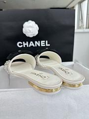 Chanel White Black Slides 02 - 5