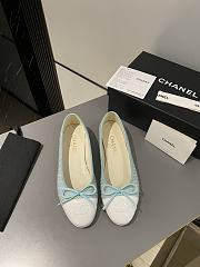 Chanel Ballerina Flat Blue Tweed - 4