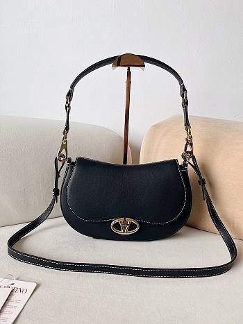 Valentino Small Garavani Ohval Shoulder Bag Black 26x13x6.5cm