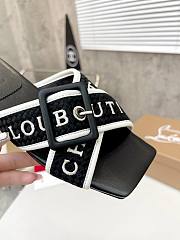 Christian Louboutin Slides Black White - 4