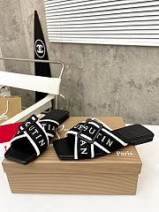 Christian Louboutin Slides Black White - 2