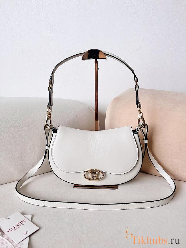 Valentino Small Garavani Ohval Shoulder Bag White 26x13x6.5cm - 1