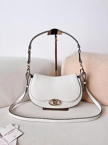 Valentino Small Garavani Ohval Shoulder Bag White 26x13x6.5cm