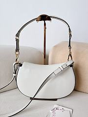 Valentino Small Garavani Ohval Shoulder Bag White 26x13x6.5cm - 3