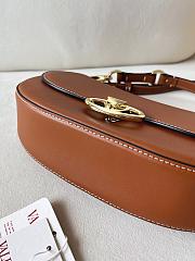 Valentino Small Garavani Ohval Shoulder Bag Brown 26x13x6.5cm - 3