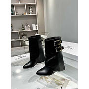 Givenchy Shark Lock Buckles Ankle Boots In Leather Black - 1