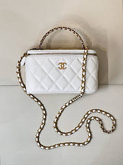 Chanel Vanity Top Handle Bag White Caviar Gold 16x9.5x8cm - 1