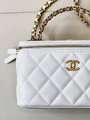 Chanel Vanity Top Handle Bag White Caviar Gold 16x9.5x8cm - 2