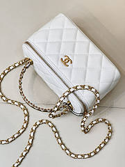 Chanel Vanity Top Handle Bag White Caviar Gold 16x9.5x8cm - 3