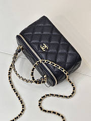 Chanel Vanity Top Handle Bag Black Caviar Gold 16x9.5x8cm - 2