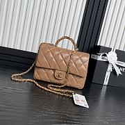 Chanel Flap Bag Top Handle Caramel Lambskin 25cm - 1