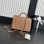 Chanel Flap Bag Top Handle Caramel Lambskin 25cm - 3